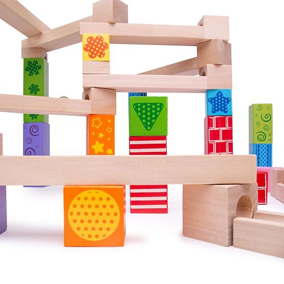 Bigjigs Toys Bunte Kugelbahn aus Holz