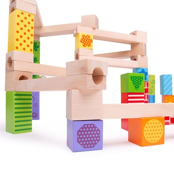 Bigjigs Toys Bunte Kugelbahn aus Holz