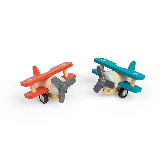 Bigjigs Toys Holz-Aufziehflugzeug Doppeldecker 1 Stk.