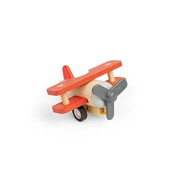 Bigjigs Toys Holz-Aufziehflugzeug Doppeldecker 1 Stk.