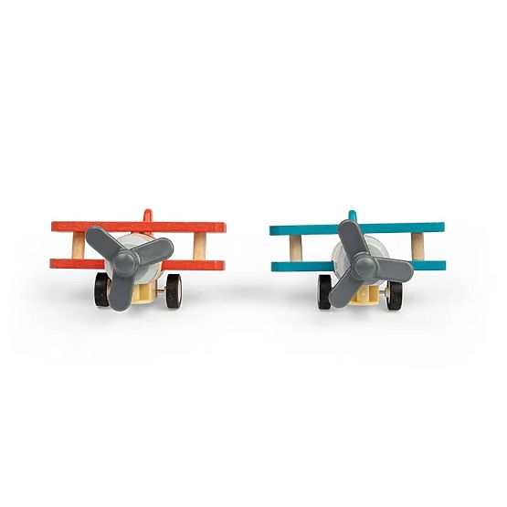 Bigjigs Toys Holz-Aufziehflugzeug Doppeldecker 1 Stk.