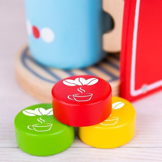 Bigjigs Toys Holz-Kaffeemaschine rot