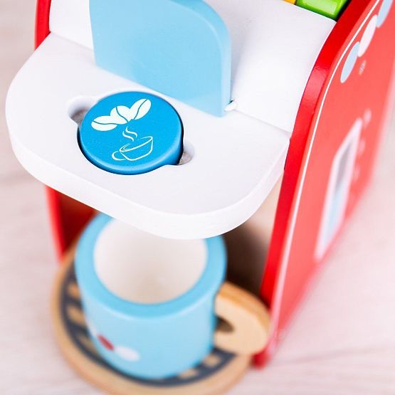 Bigjigs Toys Holz-Kaffeemaschine rot