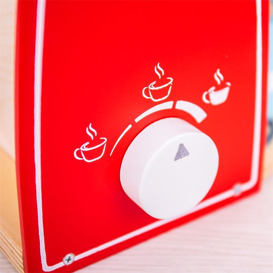 Bigjigs Toys Holz-Kaffeemaschine rot