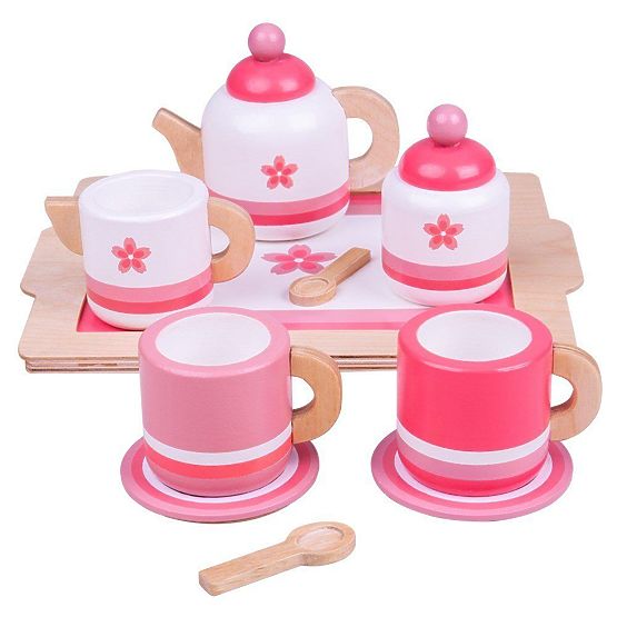 Bigjigs Toys Holz Teeservice Rosa
