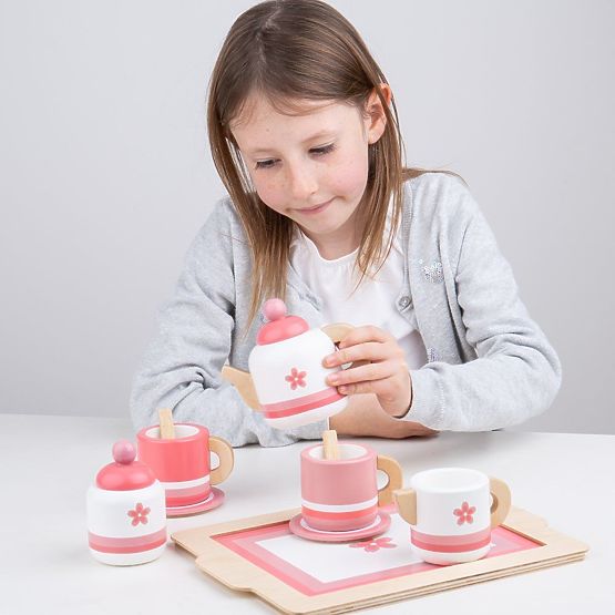 Bigjigs Toys Holz Teeservice Rosa