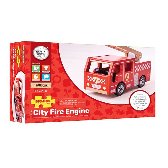 Bigjigs Toys Holzfeuerwehrauto