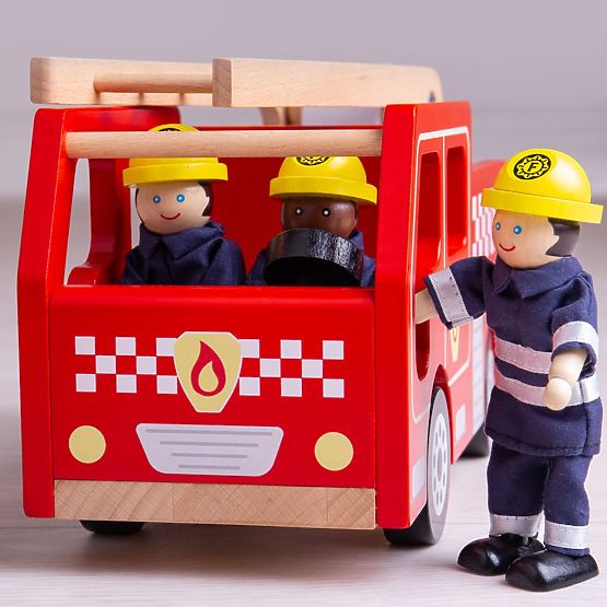 Bigjigs Toys Holzfeuerwehrauto