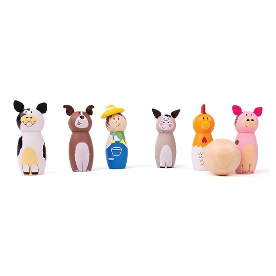 Bigjigs Toys Kegelfarm aus Holz