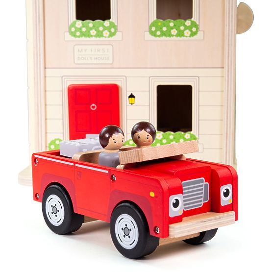Bigjigs Toys Klappbares Puppenhaus mit Zubehör
