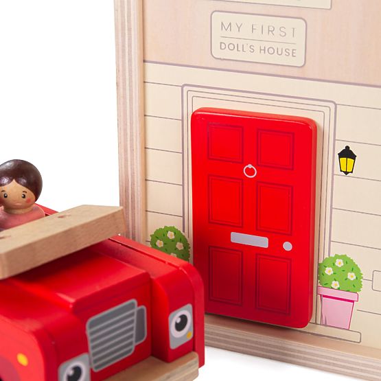 Bigjigs Toys Klappbares Puppenhaus mit Zubehör