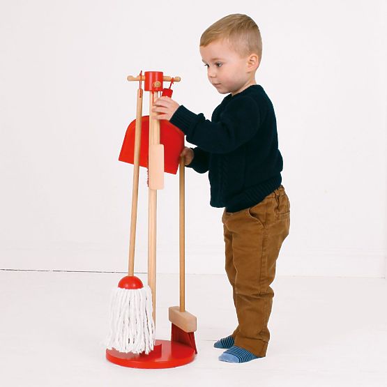 Bigjigs Toys Reinigungs-Spielset rot