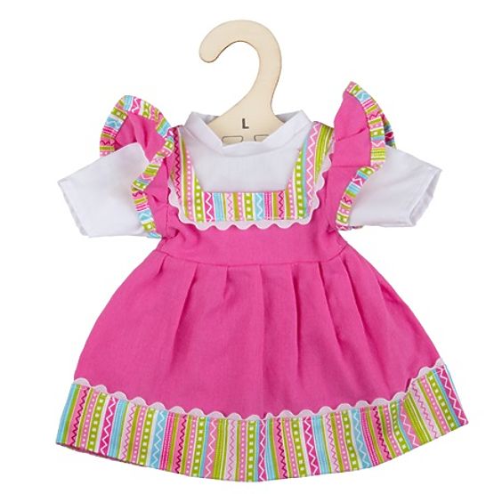 Bigjigs Toys Rosa Kleid mit gestreiftem Saum für Puppe 38 cm