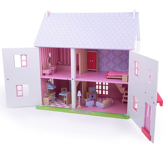 Bigjigs Toys Rosa Puppenhaus
