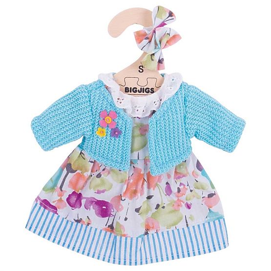 Bigjigs Toys Türkises Kleid mit Pullover für Puppe 28 cm