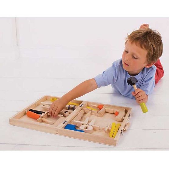 Bigjigs Toys Werkzeugkoffer aus Holz
