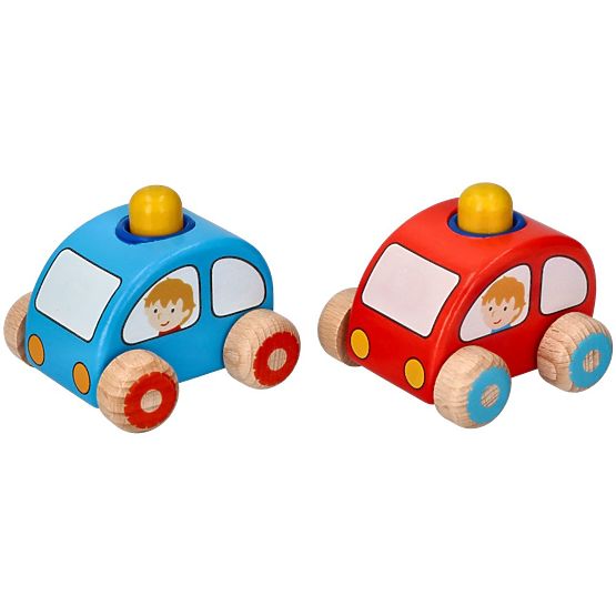 Blaues Auto mit Hupe
