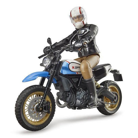 Bruder 63051 BWORLD Motorrad Scrambler Ducati Cafe Racer mit Fahrer