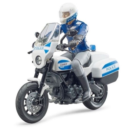 Bruder BWORLD Polizeimotorrad Ducati Scrambler mit Fahrer
