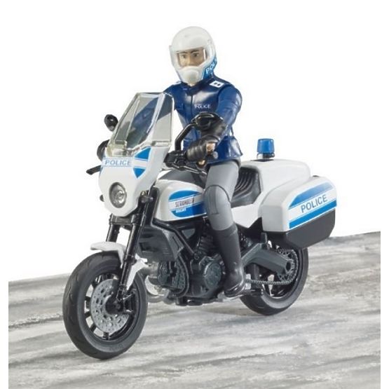 Bruder BWORLD Polizeimotorrad Ducati Scrambler mit Fahrer