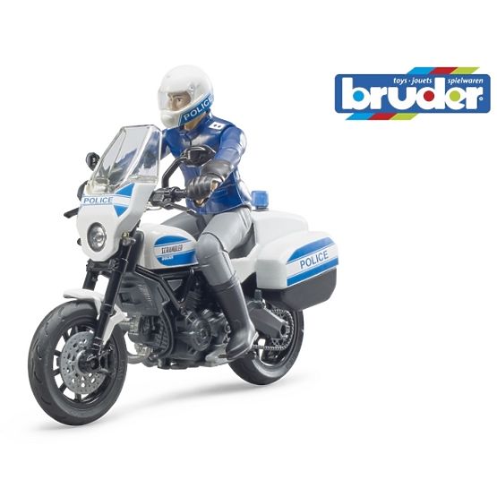 Bruder BWORLD Polizeimotorrad Ducati Scrambler mit Fahrer