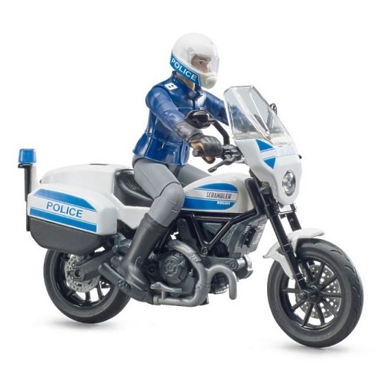 Bruder BWORLD Polizeimotorrad Ducati Scrambler mit Fahrer