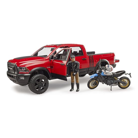 Bruder Geländewagen RAM mit Motorrad