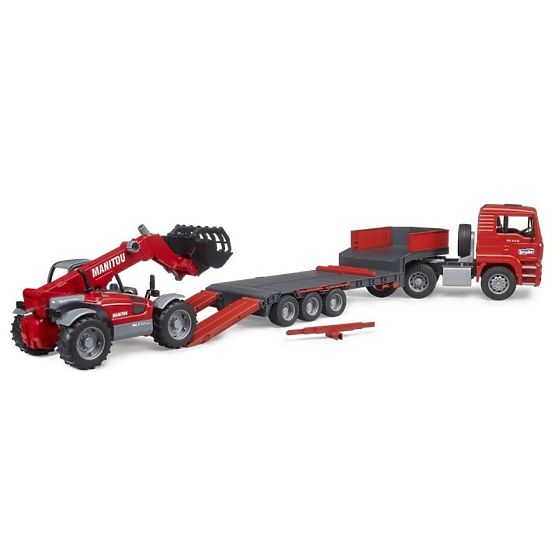 Bruder LKW mit Anhänger MAN TGA und Teleskoplader Manitou