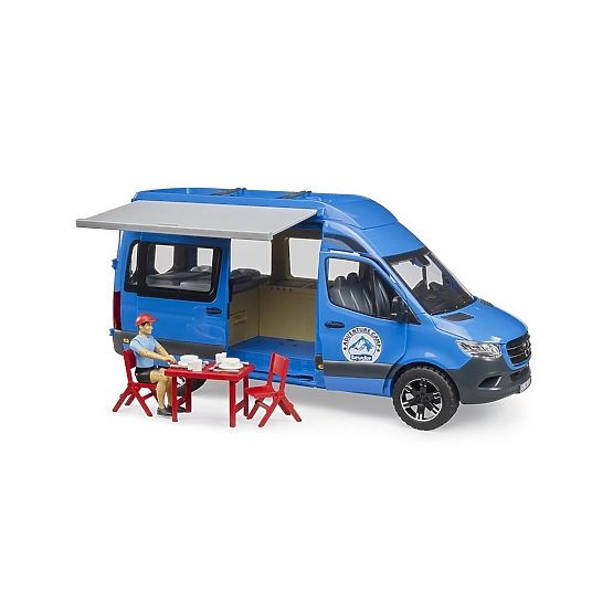 Bruder MB Sprinter Camper mit Fahrer und Zubehör