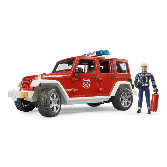 Bruder Roter Feuerwehr JEEP WRANGLER mit Figur und Zubehör