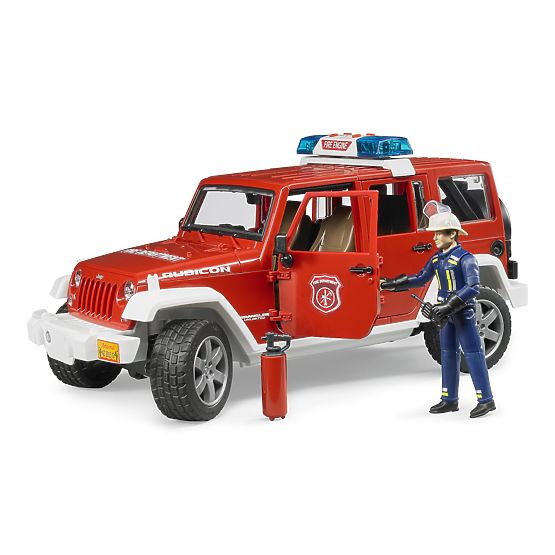 Bruder Roter Feuerwehr JEEP WRANGLER mit Figur und Zubehör