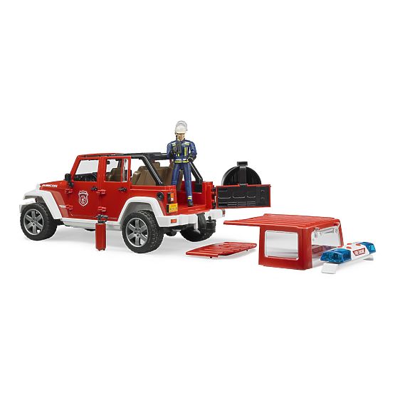 Bruder Roter Feuerwehr JEEP WRANGLER mit Figur und Zubehör