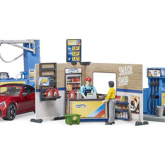 Bruder Tankstelle mit Auto und 2 Figuren