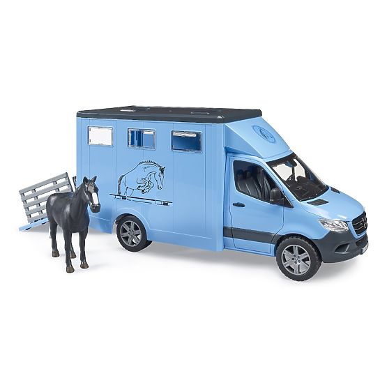 Bruder Tiertransporter MB Sprinter mit Pferdefigur