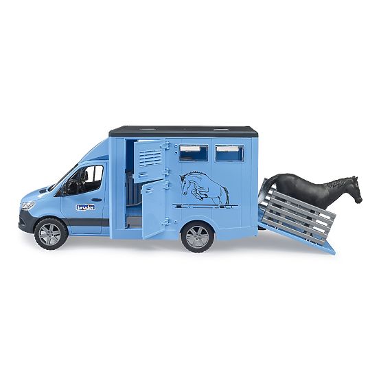 Bruder Tiertransporter MB Sprinter mit Pferdefigur