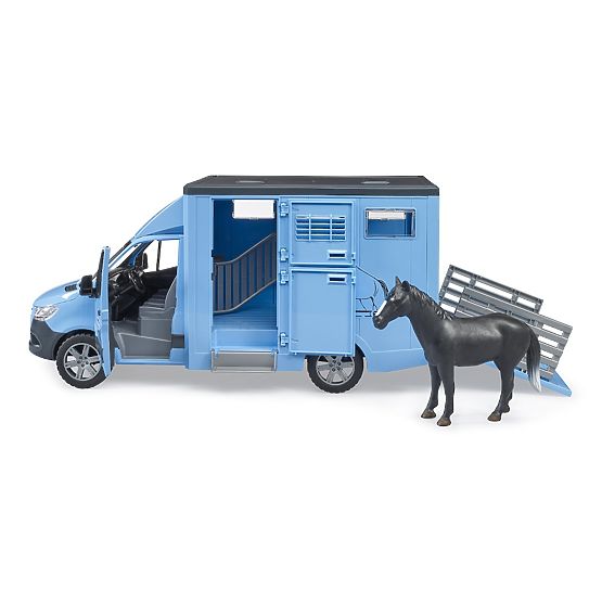 Bruder Tiertransporter MB Sprinter mit Pferdefigur
