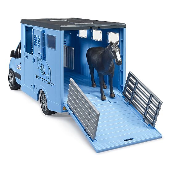 Bruder Tiertransporter MB Sprinter mit Pferdefigur