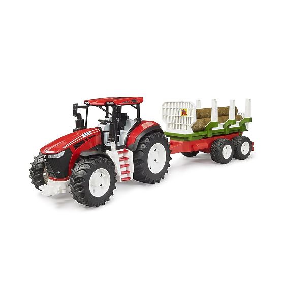 Bruder Traktor ROADMAX mit Holzanhänger und Baumstämmen