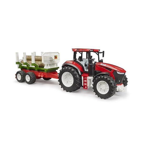 Bruder Traktor ROADMAX mit Holzanhänger und Baumstämmen