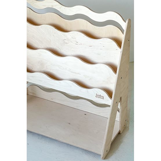 Bücherregal und Spielzeugregal WAVE M - natur