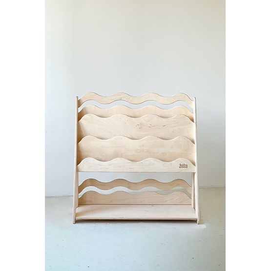 Bücherregal und Spielzeugregal WAVE M - natur