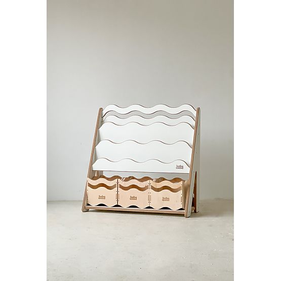 Bücherregal und Spielzeugregal WAVE M - weiß