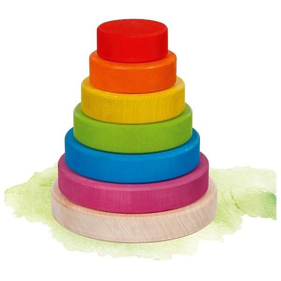 Bunte Pyramiden-Turm mit Ringen