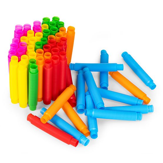 Bunte sensorische Pop-Röhren für Kinder, Antistress-Röhren zum Verbinden, 60 Stück