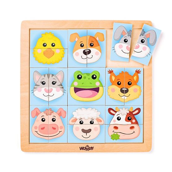 Bunte Tiergesichter vom Bauernhof Puzzle