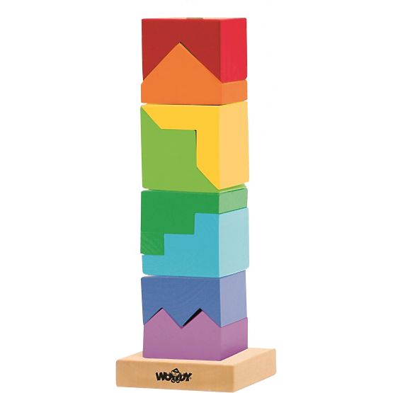 Bunter Turm zum Stapeln auf einem Stab