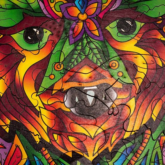 Buntes Holzpuzzle - Bär