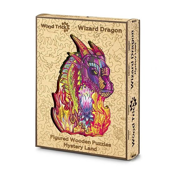 Buntes Holzpuzzle - Drache