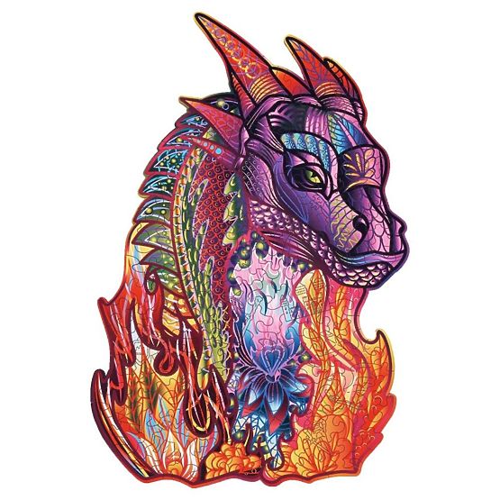 Buntes Holzpuzzle - Drache