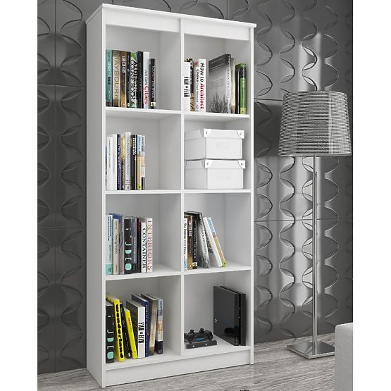 BÜROREGAL R 80 cm CLP 8 FÄCHER WEISS